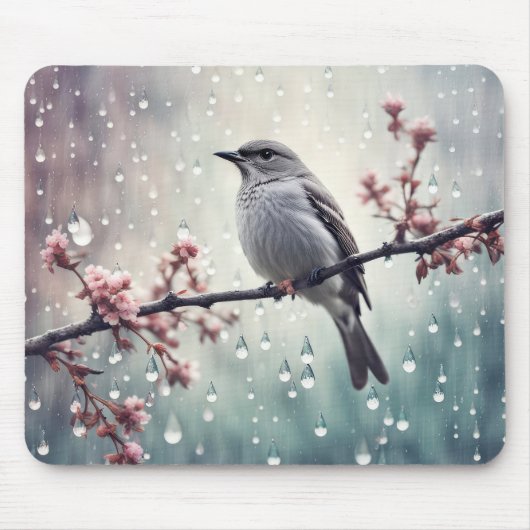Vogel im Regen Mousepad (Vorne)