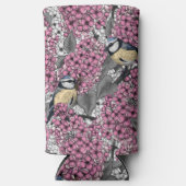 Vögel im Rosa-lila-Garten Selters Dosenkühler (Vorderseite)