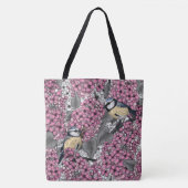 Vögel im Rosa-lila-Garten Tasche (Vorderseite)