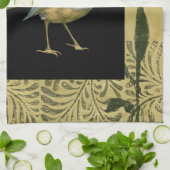 Vogel im schwarzen und Vintagen Hintergrund Handtuch (Gefaltet)