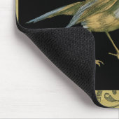 Vogel im schwarzen und Vintagen Hintergrund Mousepad (Ecke)