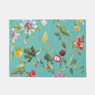 Vögel im Sommer und Blume Fußmatte