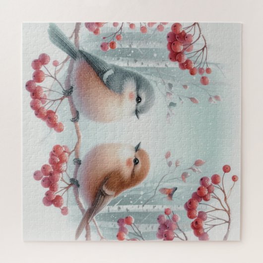 Vögel im Vogelbaum Puzzle (Horizontal)