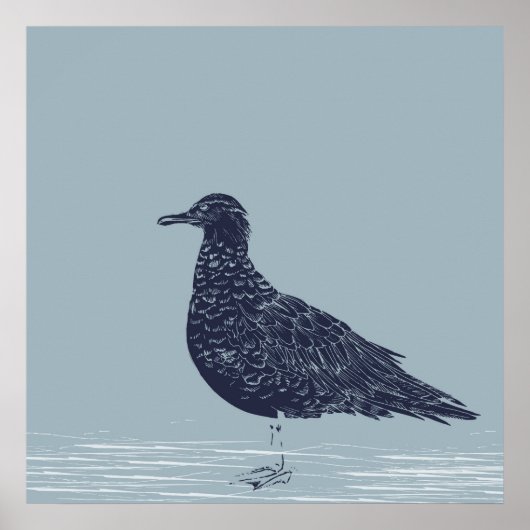 Vogel im Wasser Poster (Vorne)