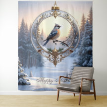 Vogel im Weihnachtsschmuck Hintergrund