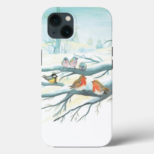 Vögel im weißen Winter Case-Mate iPhone Hülle (Rückseite)