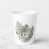 Vogel im Winter Paper Cup Pappbecher (Rückseite)