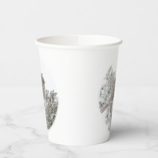 Vogel im Winter Paper Cup Pappbecher (Links)