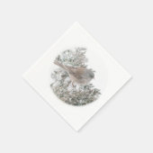Vogel im Winterpapier Napkins Serviette (Ecke)