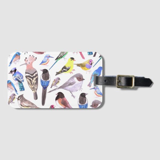 Vögel in Amerika - Heimtiere und wild lebende Vöge Gepäckanhänger (Vorderseite (Horizontal))