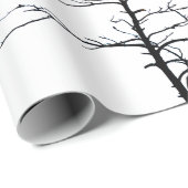 Vögel in Bäumen auf Zweigstelle-Silhouette Geschenkpapier (Rolleneckpunkt)