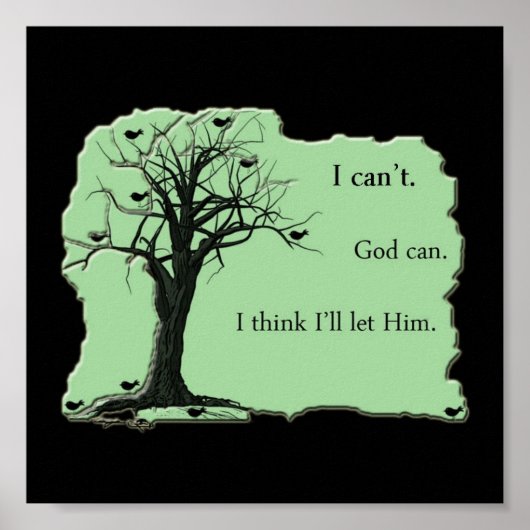 Vögel in Bäumen - Minzgrün - Leinwand Poster (Vorne)