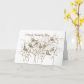 Vögel in Baumkronen und Tintenpatronen Karte (Gelbe Blume)