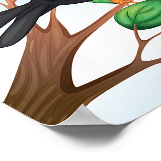 Vögel in Baumplakaten Poster (Ecke)