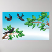 Vögel in Baumplakaten Poster (Vorne)