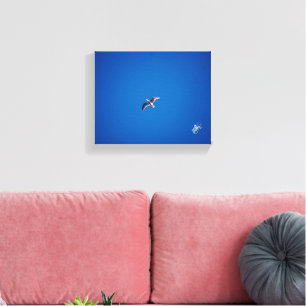 Vogel in Blau Himmel Offener Raum Fotografie Leinwanddruck
