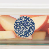 Vögel in blauen und weißen Begleitern Etiketten (Befestigt)