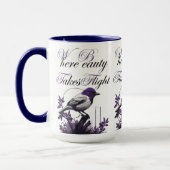 Vogel in Bloom | Lila und graue Harmonie Tasse (Links)