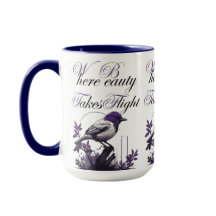 Vogel in Bloom | Lila und graue Harmonie