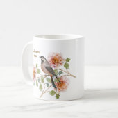 Vogel in Blumen und Foto Kaffeetasse (Vorderseite Links)