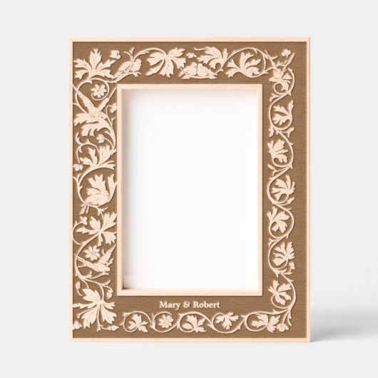 Vögel in Blumenblättern an der Grenze Geätzte Rahmen (Vorderseite)