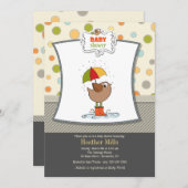 Vogel in Boots Dusche Einladung (Vorne/Hinten)