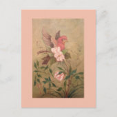 Vogel in den Blume Postkarte (Vorderseite)