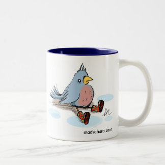 Vogel in den Stiefeln Zweifarbige Tasse