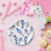 Vögel in den Tönungen und in den Schatten der Pappteller (Party)