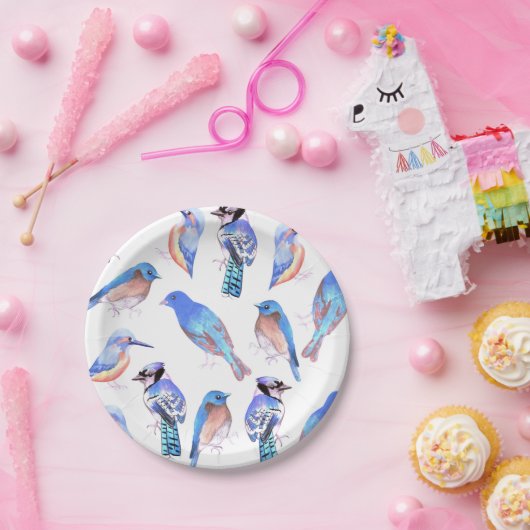 Vögel in den Tönungen und in den Schatten der Pappteller (Party)