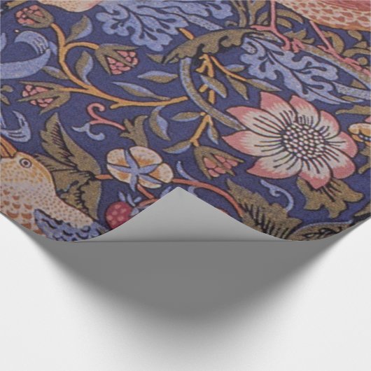 Vögel in der Blume und Erdbeerdesign Geschenkpapier (Ecke)