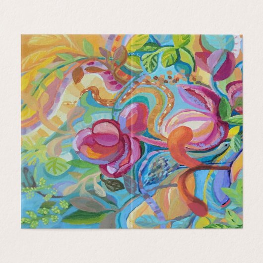 Vögel in der Blumengartenkarte (Außenseite Aufgefaltet)