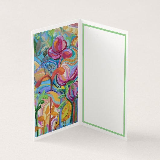 Vögel in der Blumengartenkarte (Innenseite)