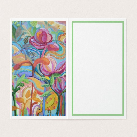 Vögel in der Blumengartenkarte (Innenseite Aufgefaltet)