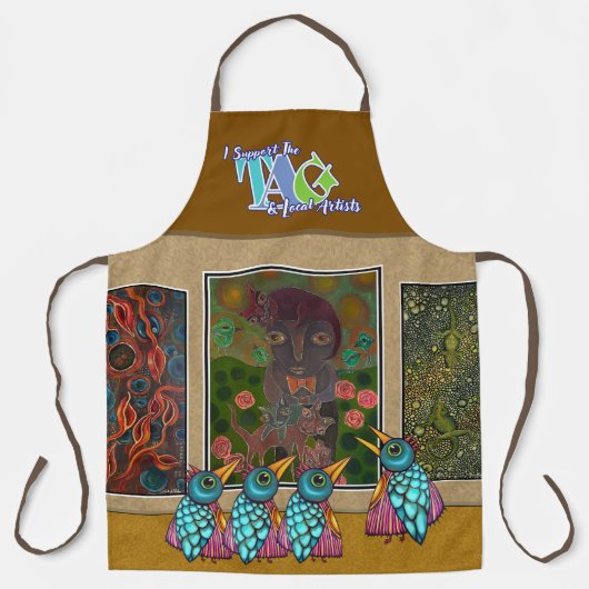 Vögel in der Galerie All-over-Print-Schürze Schürze (Vorderseite)