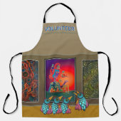 Vögel in der Galerie All-over-Print-Schürze Schürze (Vorderseite)