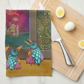 Vögel in der Galerie Küchentücher (Viertel Falte)