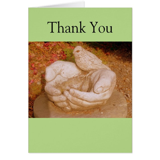 Vogel in der Hand Danke Karte (Vorne)