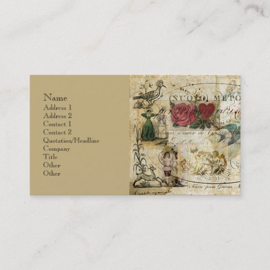 Vogel in der Hand Visitenkarte (Vorderseite)