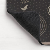 Vögel in der Liebe Design3 schwarzes Mousepad (Ecke)