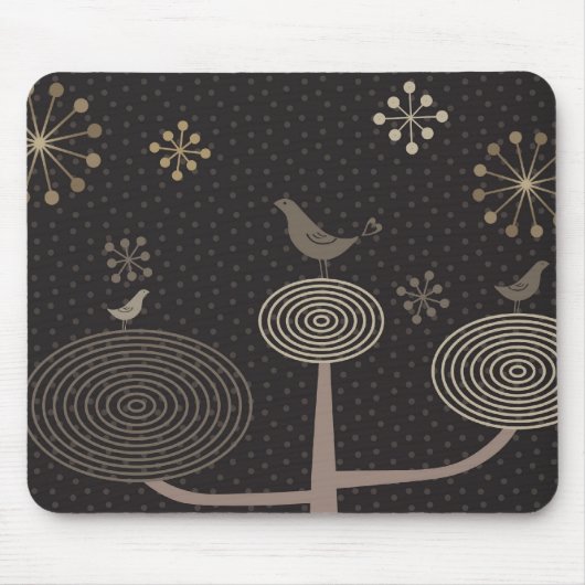 Vögel in der Liebe Design3 schwarzes Mousepad (Vorne)