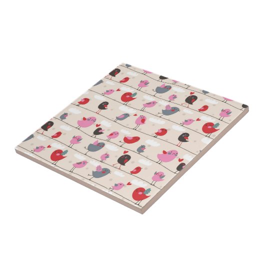 Vögel in der Liebe Fliese (Seite)