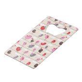 Vögel in der Liebe Kreditkartenflaschenöffner (Rückseite Schrägansicht)