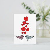 Vögel in der Liebe Thema Postkarte (Stehend Vorderseite)