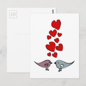 Vögel in der Liebe Thema Postkarte (Vorne/Hinten)