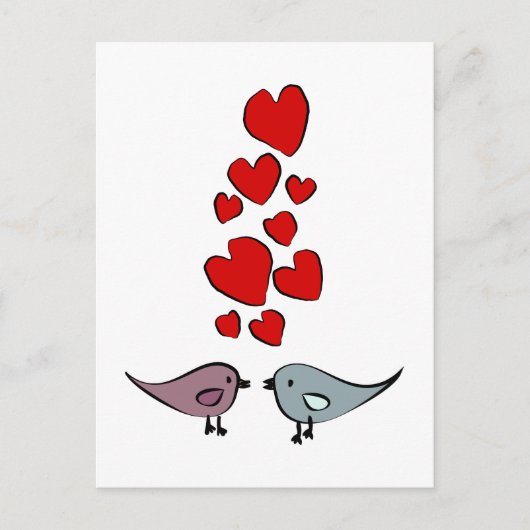 Vögel in der Liebe Thema Postkarte (Vorderseite)