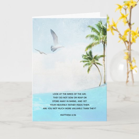 Vögel in der Luft Matthew 6:26 Karte (Gelbe Blume)