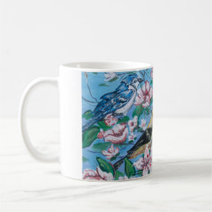 Vögel in der Natur Blau Kaffeetasse