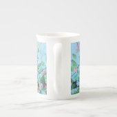 Vögel in der Natur Gelb/Blau Porzellantasse (Rückseite)