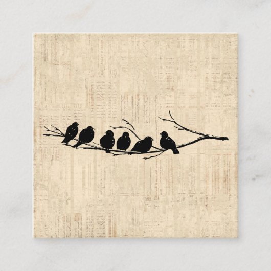 Vögel in der Vintagen Vogelzweig Begleitkarte (Vorderseite)